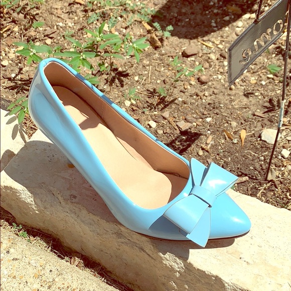 Shoes - Baby Blue Bow Heels